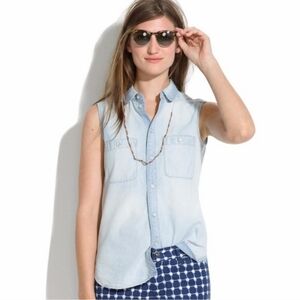 Madewell Sleeveless Chambray Shirt